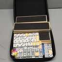 Upgraded Mexican Train Dominoes Set With 8 Wooden Holders, Double 12 Dominos Set For Kids, Adults Travel Domino Train Set With 91 Tiles And Carry Case, Classic Board Games For Family Night