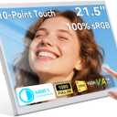 Prechen 21.5 Inch Portable Touchscreen Monitor, 1080P Computer Touch Screen w/VESA Stand Touch PC Display, 75Hz, Multi-Touch Monitor, DC HDMI & USBC for Phones PC Phone Business,White