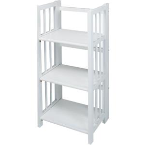 Casual Home 3-Shelf Folding Bookcase, 14" Wide, White