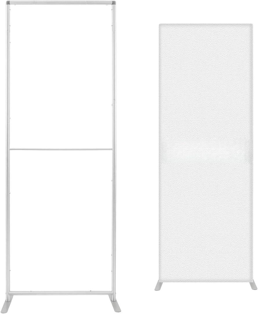 MorningRo Extend Vertical Fabric Display Banner Stand 2.5' W x 6.5' H Portable Multi-purpose Poster Backdrop Wedding Banner Holder for Indoor Outdoor Advertising Anniversary Party, Hardware Only