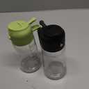 TrendPlain 16oz/470ml Glass Olive Oil Sprayer for Cooking – 2 in 1 Olive Oil Dispenser Bottle for Kitchen Gadgets and Air Fryer Accessories, Salad, BBQ - Black & Green