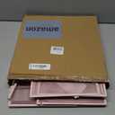 Subekyu 6 Tier Office File Paper Desk Tray Organizer with Handle, Stackable Slide Mesh Letter Tray Folder Pink Desk Organizer, Desktop Document Sorter for Classroom, Office, Home Supplies Storage