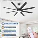 Fanbulous 65 Inch Large Ceiling Fans with Lights, Black Ceiling Fan with Remote Control, Dimmable, 3CCT, Quiet, Modern Ceiling fan For Living Room, Bedroom, Kitchen, Patio, Outdoor