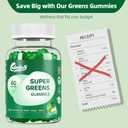 2 x Super Greens Vitamins Gummies - Gummy Vitamins for Women & Men, Boost Energy | Immunity Support | 20+ Organic Green with Chlorella, Spirulina | Apple Flavor| Vegan, Non-GMO Supplement | 60 Count
