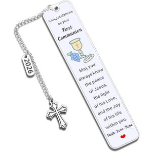 2026 First Communion Gifts for Girls Boys, 1st Communion Gifts for Teens Kids, First Communion Favors, Christian Gifts for Women Men Faith, Religious Bookmarks Gifts for Him Her Book Lover Easter