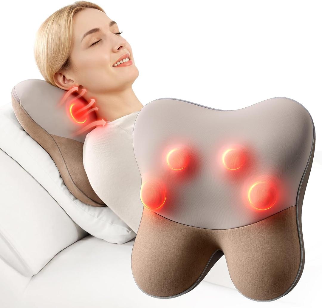 BOB AND BRAD Back Massager with Heat FSA Eligible, EZBack Corded Back Massager for Pain Relief Deep Tissue, Shiatsu Back Shoulder and Neck Massage Pillow, Soothing Full-Body Relief for Women Men (Saddle Brown (Workday Relief, Full Back Coverage)