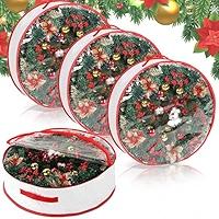 Christmas Wreath Storage Bag 24" | Garland Wreaths Container with Clear Window for Easy Holiday Storage | Durable 600D Oxford Material