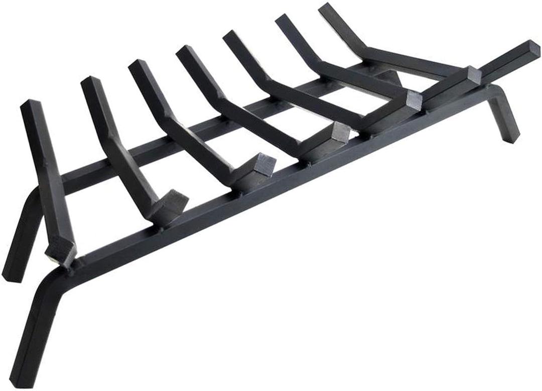 Fireplace Log Grate 30 inch 7 Bar Fire Grates Heavy Duty 3/4” Wide Solid Steel Indoor Chimney Hearth Outdoor Fire Place Kindling Tool Pit Wrought Iron Wood Stove Firewood Burning Rack Holder
