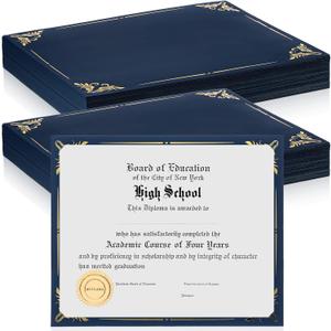 Fainne 100 Pcs Certificate Holder Foil Border Bulk 8.5 x 11 Inch Single Sided Award Diploma Cover for Letter Size Cardstock Document Paper Graduation School Marriage Supplies