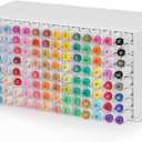 Loghot Marker Storage Organizer Marker Holder 120 Slots Marker Organizer for Desk with Removable Divider Art Marker Rack to Storage Markers (White 120 holes)