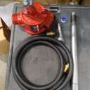 Fill-Rite FR152 Piston Hand Pump with Hose & Nozzle Spout, Red