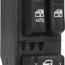 Power Window Control Switch Driver Side Compatible with 1999 2000 2001 2002 Chevrolet Chevy Silverado and GMC Sierra 1500 2500 3500, 2-Doors Pickup Truck Black Buttons Replace OE 15054161A
