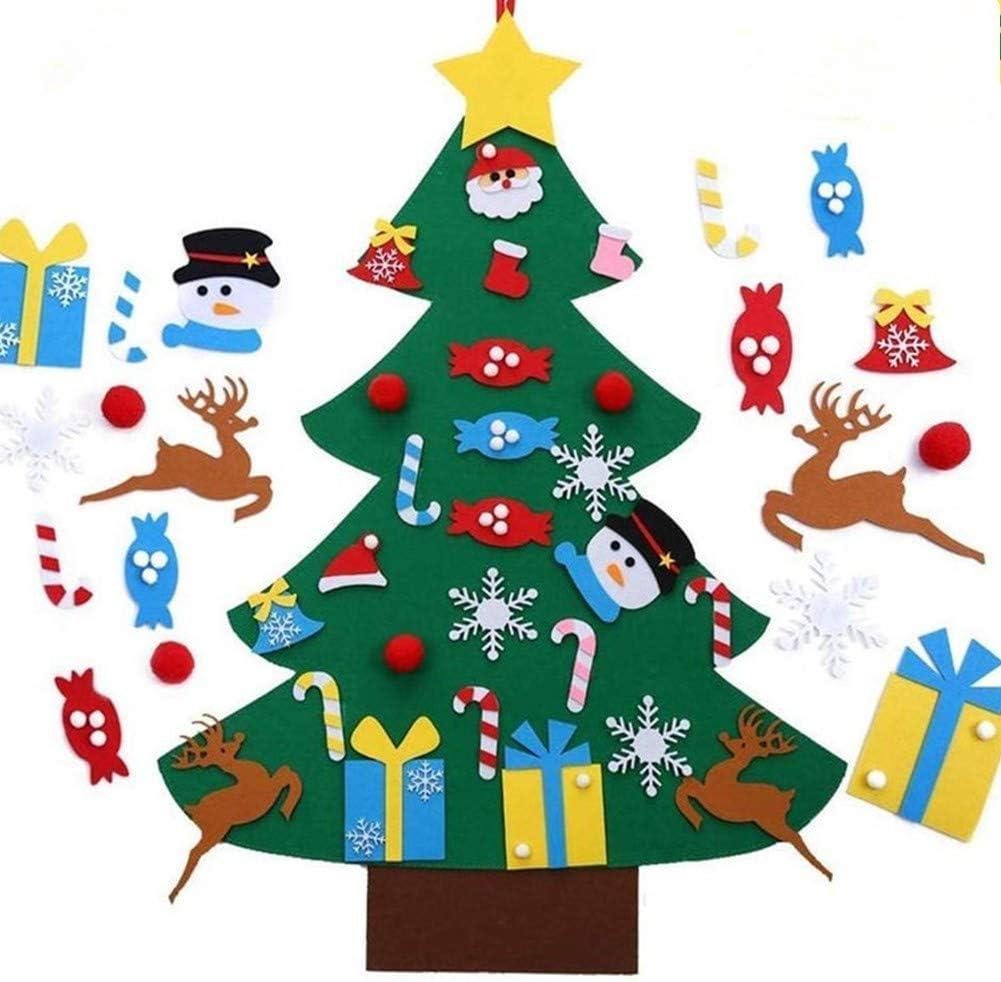 Tbrand DIY Felt Christmas Tree Gifts for Christmas Decorations Wall Hanging Christmas Tree Decorations with 26pcs Detachable Ornaments Kids Xmas Gifts Christmas