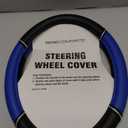 Road Comforts Leather Steering Wheel Cover - Made with PVC Leather - Anti-Slip, Universal Fit 14 1/2 inches to 15 inches - Dark Blue