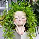 Face Planters Pots Head - Cute Succulents Plants Planters, Plant Pots Indoor with Drainage System, Garden Gifts for Women, Garden Decorations for Outdoor, Unique Ornaments for Home