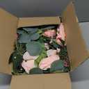 Lvydec 2 Pack Artificial Peony Flower Garland - 6ft Silk Peony Vine Willow Leaves and Eucalyptus Garland White Arch Flower Vine for Wedding Party Table Decoration (Pink)