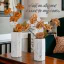 Generic White Gold Finish Marble 10"" Ceramic Flower Vase Home Decor Vase and Table Centerpieces Vase Octagon Modern Clean Minimalist, Noopy10525