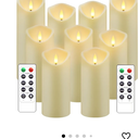 kakoya Flickering Flameless Candles, Battery Operated Acrylic LED Pillar Candles with Remote Control and Timer,Set of 9 (Ivory)