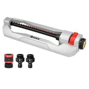 Eden 94110 Heavy-Duty Metal Oscillating Sprinkler | Covers Up to 3,315 sq. ft., 18 Precision Nozzles, Adjustable Range, Turbo Drive Motor, Quick Connect Bundle