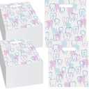 Aliceset 300 Pcs Tooth Merchandise Bags with Handles Plastic Dental Bags for Patients Dental Gifts Bulk for Dentist Office Goodie Packaging Appreciation Gifts Retail Party Favor, 8.27x9.45in (Stylish)