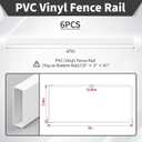 Yaocom 6 Pieces 7/8" x 3" PVC Picket Pack White Vinyl Picket Fence Parts for Outdoor Backyard Garden