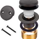 Bronze Bathtub Tub Drain Conversion Kit with Two-Hole Overflow Faceplate, Minupwell Tip-Toe Replacement Bath Tub Drain Trim Kit with Universal Fine/Coarse Thread AssemblyOil Rubbed Bronze