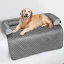 XL Cooling Dog Bed  45 x 37 inch Waterproof Couch Cover for Dogs Washable, Non-Slip Bottom Self Cooling Mat for Dogs, Durable & Non-Gel, Dog Couch Bed for Sofa Floor Car, Cooling Grey