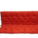 Porch Swing Cushion, Bench Cushion for Outdoor Furniture with Backrest, 2-3 Seater Thickened Outdoor Swing Cushions with Ties, for Porch Patio and Garden (Red, 60 * 40)