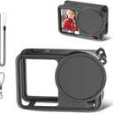For DJI Osmo Action 6 Silicone Protective Case,Case Cover for DJI Action 6 with Silicone Lens Cap,with Anti-Lost Lanyard (Black)
