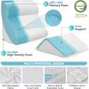 Kingfun 4PCS Orthopedic Bed Wedge Pillow Set for Sleeping, Post Surgery Memory Foam Support Pillows for Back, Neck and Leg Pain Relief, Adjustable Triangle Pillow - Acid Reflux, Anti Snoring & GERD, 4 Piece Set