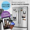 Magnetic Photo Picture Frame, Photo Collage for Refrigerator, Holds 4X6 inches, 3.5X5 inches, 3X4.5 inches, 2.5X3.5 inches, and a Free Combination Dimensions, 15 Pack, Black