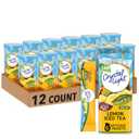 Crystal Light Decaf Lemon Iced Tea Naturally Flavored Powdered Drink Mix, 72 ct Pack, 12 Canisters of 6 Pitcher Packets (BBD 25 AUG 2027)