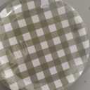 60 Pcs Sage Green Gingham Paper Dessert Plates 9 Inch Disposable Checkered Plaid Dinner Plates for Birthday Baby Shower Wedding Camping Themed Party Supplies, 4 Styles