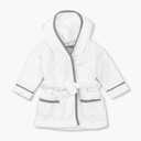 MONICA + ANDY Baby Organic Terry Bathrobe (2-3T, White + Grey)