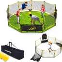 3-in-1 Portable Gaga Ball Pit with Hoop & Goals, 10ft Outdoor Game for Camp, School & Family Fun(10FT-Yellow&Black), 10 Feet Diameter