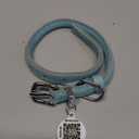 BRONZEDOG Rolled Leather Dog Collar for Small Medium Large Dogs with QR ID Tag (XS: 9-11 Inch, Teal)