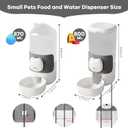Yummy Sam Hanging Automatic Small Pet Food Water Dispenser, Auto Gravity 0.8L Cat Feeder and 0.87L Water Dispenser, Self-Feeding and Waterer Set Kennel Feeding Station for Puppy Cats (Grey White)