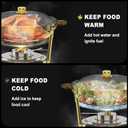 Chafing Dishes for Buffet 4 Pack, 6QT Round Chafing Dishes for Buffet [Elegant Gold] Stainless Steel Chafing Dish Buffet Set for Any Party