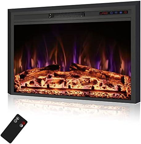 Amazon.com: Rodalflame 36" Width Electric Fireplace Inserts with Adjustable Flame Colors, Fireplace Heater with Touch Screen & Remote Control, Recessed in Wall, 750/1500W, Timer : Home & Kitchen
