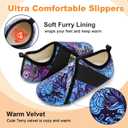 Besroad House Slippers for Women Men Comfy Barefoot Slippers Sock Furry Slip On House Shoes with Soft Rubber Sole for Bedroom Home Travel Yoga (7-7.5 Women/5.5-6 Men, Multi Ocean)