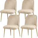 Gollense Velvet Curved Back Chair Covers for Dining Room Set of 4, Mid Century Modern Chair Slipcovers, Semi Circle Back Chair Seat Protector for Kitchen Living Room (Taupe)