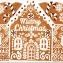 48 x 30 Inch Large Christmas Bath Rug Gingerbread House Xmas Doormat Non Slip Area Carpet Winter Rug for Front Door, Kitchen, Living Room, Bedroom