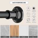 Black Long Curtain Rod Tension Shower Curtain Rods 30 to 130 inch Adjustable Spring Heavy Duty Rods for Bathroom Windows Outdoor Spliced and Telescopic Design No Drill No Slip Stainless Steel