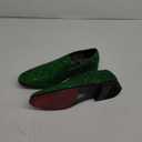 SPK04 Men's Vintage Glitter Dress Loafers Slip On Shoes Classic Tuxedo Dress Shoes (12, Green)