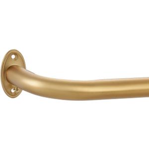 Room Darking Curtain Rod, 28-53 Inch Adjustable Window Curtain Rods Wrap Around 1inch Diameter Single Splicing Curtain Rod, Warm Gold