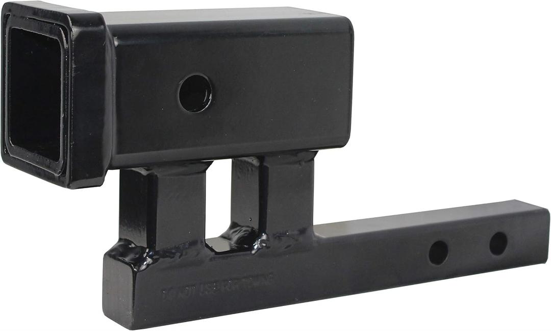 MaxxHaul Hitch Receiver Adapter and Extender Converts 1-1/4" to 2" 4" Rise or 3-3/8" Drop 9" Extension Class I and II For Bike Racks and Cargo Carriers 350 lb Tongue Weight (80875)