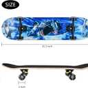 Skateboards for Beginners, 31 x 8 inch Complete Skateboard for Kids Teens Adults, 8 Layer Maple Double Kick Deck Concave Cruiser Trick Skateboard with Multifunction Skate