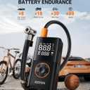 AstroAI L7 Tire Inflator Portable Air Compressor Cordless Mini Bike Pump with Digital Dual Values Display, 150 PSI Car Tires Air Pump with LED Lights&Pressure Gauge for Auto, Motorcycles, Bikes, Balls