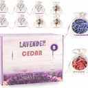 8 Pack Cedar Chips and Natural Dried Lavender Sachets Bags - Stop Clothes Damage, Cedar and Lavendar Home Fragrance Sachets for Drawers and Closets