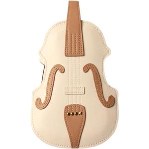1 Piece Women's PU Crossbody Bag, Adjustable Strap Shoulder Bag, Violin-inspired Design Bag, White